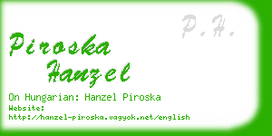 piroska hanzel business card